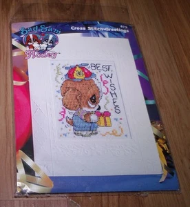 SAD SAM BEST WISHES Design Works Cross Stitch Greetings Card Cross Stitch Kit - Picture 1 of 2