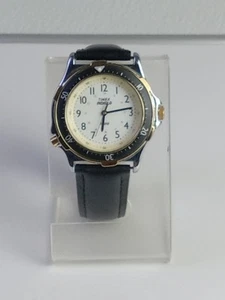 Vintage Timex Indiglo Quartz CR 1025 Cell Watch New Leather Strap - Picture 1 of 19