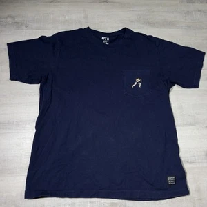 Uniqlo Mens Street Fighter Shirt Blue L Capcom Casual Video Games Ryu E Honda - Picture 1 of 8