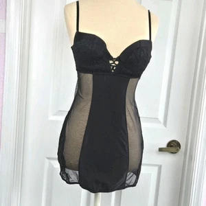 Victoria’s Secret Babydoll Korsett-Top schwarz Spitze Netz Größe 34B Dessous Festival - Bild 1 von 11