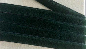Vintage  3/8” Spruce  Green Velvet Ribbon Rayon 5 yards   French Made 1094 B27 - Picture 1 of 2