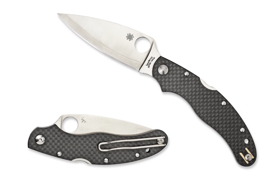 Cuchillos Spyderco Caly 3.5 Lockback negro fibra de carbono ZDP-189 acero C144CFPE Foto 1 de 4