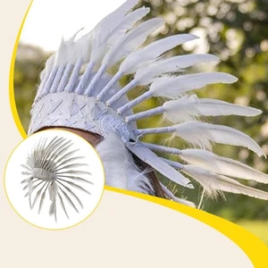 Indian Inspired Feather Headdress for Men Hair Band Native American Headband - Picture 1 of 7