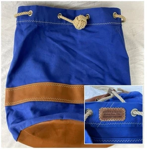 Morris & Barth Ditty Bag Seabag Duffle Cargotasche Canvas Leder royalblau - Bild 1 von 8