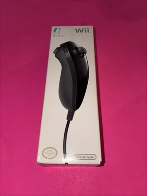 Nintendo Wii Genuine OEM Black Nunchuk Controller NEW SEALED - Image 1 of 3