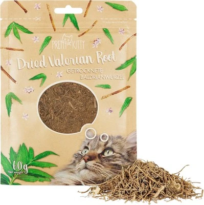 PRETTY KITTY Getrocknete Baldrianwurzel für Katzen 60g Play Stimulating Blend