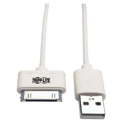 Tripp Lite Usb Sync/charge Cable With Apple 30-pin Dock Connector, White, 3 Ft. - Image 1 of 2
