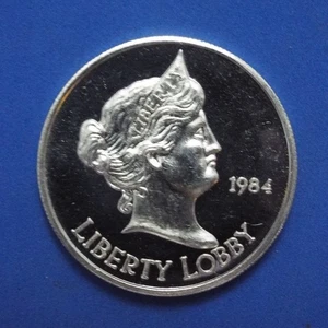 Liberty Lobby Silver Eagle 1984 una onza .999 arte redondo - Lady Liberty - Imagen 1 de 12