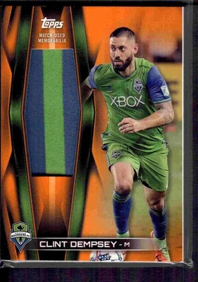 2018 Topps MLS Jumbo Relic Orange 9/25! Clint Dempsey Seattle Sounders - Image 1 of 2