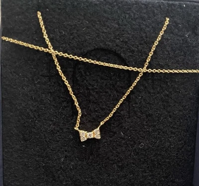 Auténtico collar de oro de 18 k con cinta de diamantes de 0,31 quilates Ponte Vecchio Foto 1 de 4