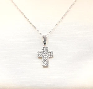 Collana con pendente croce oro bianco 18kt  cm45 - Bild 1 von 2