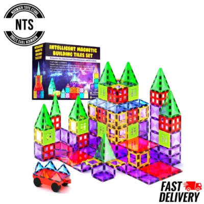 Deluxe Magnetic Building Blocks Set 57PC STEM Toy for Kids Ages 3-7, Educational - Image 1 of 4
