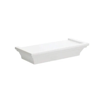 Small WHITE Floating PVC Plastic Wall Shelf Shelving  8.6" L  x 4" D Holds 5 lbs - Image 1 of 4