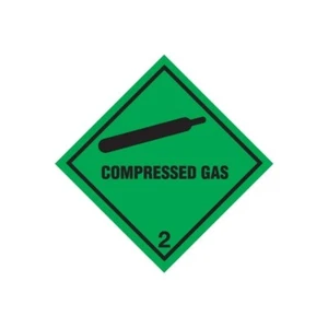 SIGNOS Y ETIQUETAS Clase 2 Diamante de Advertencia de Gas Comprimido - Vinilo Autoadhesivo - 10 - Imagen 1 de 9