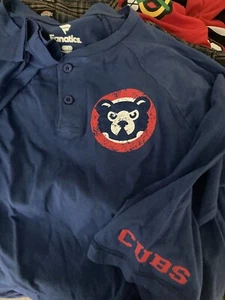 Chicago Cubs Fanatics 3/4 sleeve shirt made in pakistan MLB adult men's medium - Picture 1 of 1