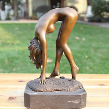 Art Deco handmade Sculpture nude beauty Bronze Copper Statue 