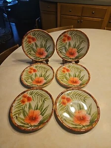 Set of 6 - Tropical Melamine 9" Dinner Plates - Bed Bath & Beyond - Picture 1 of 13