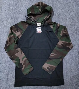 Camouflage Shirt Adult Medium Black Camo Pullover Shirt Mens Lightweight - Picture 1 of 8