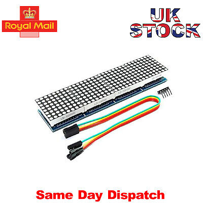 MAX7219 RED DOT Matrix 4 In 1 Display Module Cable For Raspberry Pi Arduino 8x32 • 9.99£