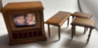 Vintage Dollhouse Living Room Furniture - Tv - Tables