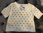 (Nwt) Womens Bebe Jia Pointelle Sweater Shirt Top Size M