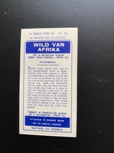 BROOKE BOND AFRICAN WILDLIFE/WILD VAN AFRIKA ONE LANGUAGE CARDS No 50 - Picture 1 of 2