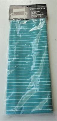 2 New Vintage Blue Green White Stripe Yu Shan Director Chair Replacement Canvas  - Image 1 of 4
