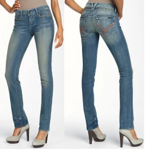William Rast Savoy Whiskey River Wash Studded Skinny Leg Jeans 30 $264 - Picture 1 of 7