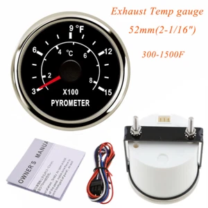52MM 2-1/16" Exhaust Gas Temp Gauge 0-800℃ /300-1500F PYROMETER for Auto Marine - Picture 1 of 7