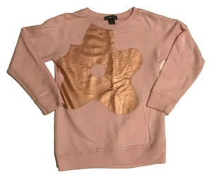 GIRLS SWEATSHIRT Sz 5 PINK Long Sleeve STAR FLOWER APPLIQUE Limited Too - Picture 1 of 6