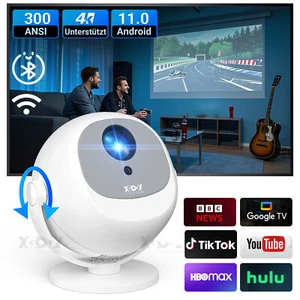 4K HD 360° Tragbarer Projektor 300ANSI WiFi Heimkino Android Bluetooth HDMI USB - Bild 1 von 12