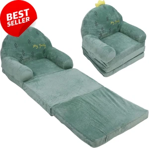 Foldable Kids Sofa Bed Convertible Lounger Cute Cactus Shape Toddler Couch - Picture 1 of 12