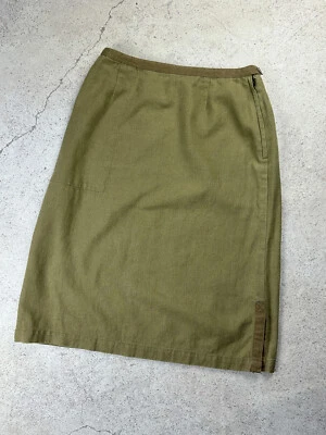 Gudrun Sjoden Womens Linen Cotton Knit Knee Length Green Skirt Size M - Image 1 of 4
