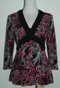 Ann Taylor Loft Stretch Floral Print V Neck Waist Tie Shirt Top Blouse Small - Picture 1 of 3
