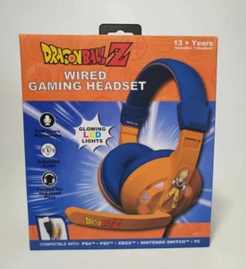 Dragon Ball Z Goku Wired Gaming Headset Headphones Officially Licensed LED -NEW - Picture 1 of 3