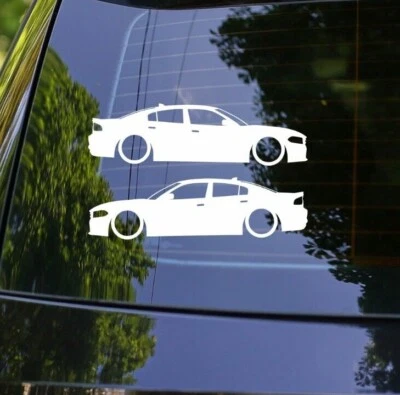 2x Lowered Car Silhouette Decal Stickers for Dodge Charger SRT R T 2015 facelift - Image 1 of 3
