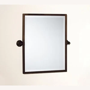 Pottery Barn Kensington Rectangular Pivot Mirror antique bronze, 23" w x 24" h - Picture 1 of 2