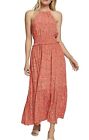 NWT Lost And Wander Red Floral V Neck Sz S Pockets Shired Waist Lined Maxi Dress