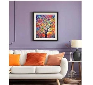 Tree of Life Canvas, Colorful World Tree Painting Print Canvas Artwork (12"x16") - Picture 1 of 3