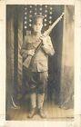 Postcard Rppc 1916 Ohio Columbus Patriotic Soldier Rifle Oh24-2313
