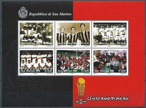 1999 SAN MARINO FOGLIETTO CENTO ANNI MILAN CALCIO MNH ** - ED - Imagen 1 de 1