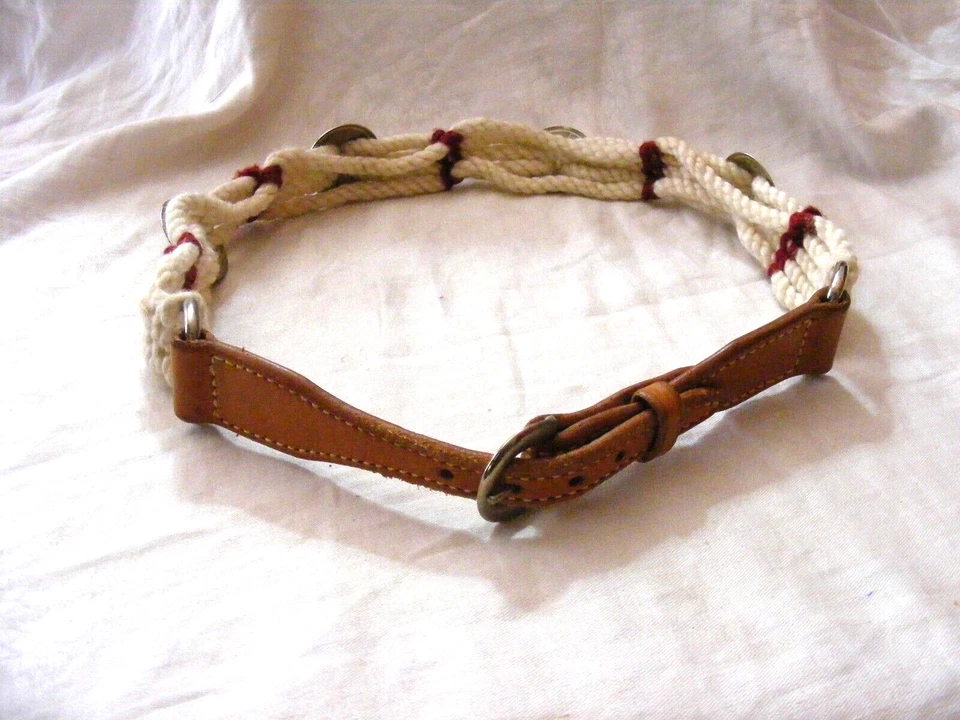Cinturón Vaquera Vintage Roadrunner Cuerda Tejido Concho Estilo Extremos Cuero Para Mujer 36 Foto 1 de 4
