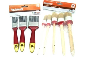 8 tlg. Maler - Pinsel - Set, 5 Rundpinsel + 3 flach - Pinsel, für Leim - Ölfarbe - Bild 1 von 4