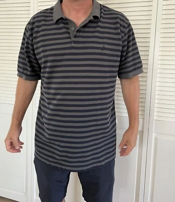 Polo Nautica Hombre XXL Gris Negro Rayas con Cuello Impecable Foto 1 de 4