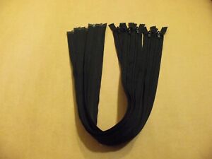 #5 YKK 30" Black Coil Separating / Plastic Jacket Zipper (Lot Of 5)