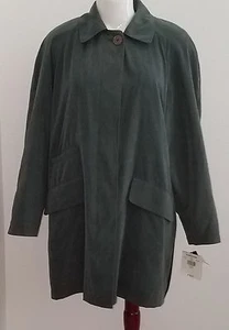 NWT Valerie Stevens Green Microfiber Coat Size 6 Zip Out Lining Retail $135 - Picture 1 of 10