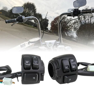 Arnés de cableado de carcasa interruptor de control de manillar de 1" 25 mm para Harley Softail 96-12 - Imagen 1 de 15