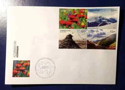 Azerbaijan 2017 - 2018 * Nature * Flowers, Mountains & Volcano * Flora * FDC - Image 1 of 2