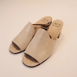No.6 Slingback Sandals Metallic Beige Leather Size 7 Number Six - Picture 1 of 8