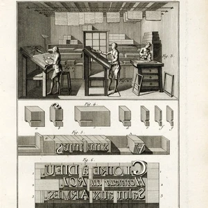 1785 Benard Encyclopédie Méthodique Engraving Imprimerie en Lettres, Typesetting - Picture 1 of 6